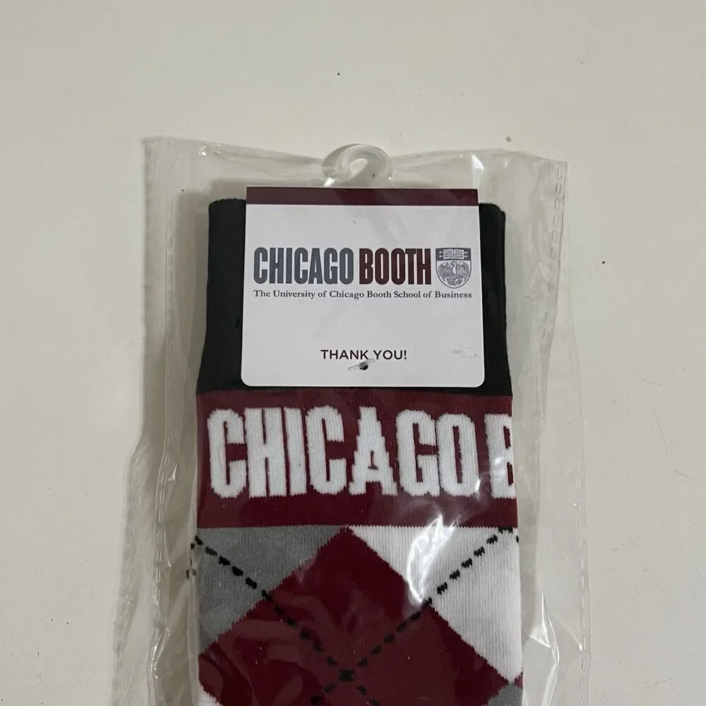 The University of Chicago Booth School of Business Argyle Dress Socks NWT